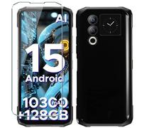 Xiangyun Cover per Doogee Blade 20/Blade 20 Turbo/Blade 20 Ultra Custodia con 1 Pezzo Vetro Temperato Pellicola Prottetiva - Caso Silicone Nero Protettiva TPU Bumper Morbido Shell Case (6.6")