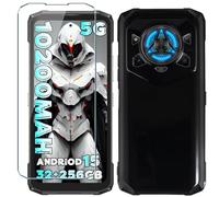 Xiangyun Cover per Doogee Blade 20 Play Custodia con 1 Pezzo Vetro Temperato Pellicola Prottetiva - Caso Silicone Nero Protettiva TPU Bumper Morbido Shell Case (6.6")