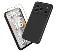 Xiangyun Cover per Doogee Note 56/Note 56 Pro/Note 56 Plus Custodia con 1 Pezzo Vetro Temperato Pellicola Prottetiva - Caso Silicone Nero Protettiva TPU Bumper Morbido Shell Case (6.56")