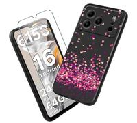Xiangyun Cover per Doogee Note 56/Note 56 Pro/Note 56 Plus Custodia con 1 Pezzo Vetro Temperato Pellicola Prottetiva - Caso Silicone Nero Protettiva TPU Bumper Morbido Shell Case (6.56" WM85)
