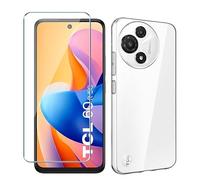 Xiangyun Cover per TCL 60R 5G Custodia con 1 Pezzo Vetro Temperato Pellicola Prottetiva - Trasparente Caso Silicone Crystal Clear Protettiva TPU Bumper Morbido Shell Case (6.67")