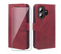 Xiangyun Custodia per TCL Nxtpaper 70 Pro con 1 vetro temperato, Bordeaux | Custodia TCL Nxtpaper 70 Pro similpelle PU, antiurto e antigraffio, angoli rinforzati, schedari e supporto pieghevole