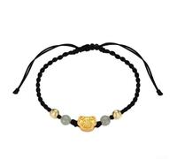 Xiangyun Fu Lock - Braccialetto regolabile in corda rossa, da donna, stile coppia, con intreccio antico e carattere Fu per l'energia positiva (nero)