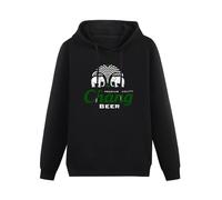 XiangZai Chang Beer Thailand Elephant Hoody Unisex Ptinted Hoodies Long Sleeve Men's Hooded with Pocket Black XL