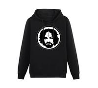 XiangZai Charles Manson Hoody Unisex Ptinted Hoodies Long Sleeve Men's Hooded with Pocket Black L