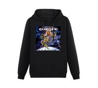 XiangZai Europe The Final Countdown Hoody Unisex Ptinted Hoodies Long Sleeve Men's Hooded with Pocket Black XL