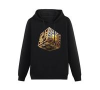 XiangZai Hellraiser Puzzle Box Cenobite Pinhead Horror Movie Hoody Unisex Long Sleeve Hooded with Pocket Black S