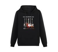 XiangZai You Can Never Have Too Many Guitars Hoody Unisex Ptinted Hoodies Long Sleeve Men's Hooded with Pocket Black L