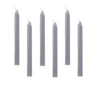 XIANGZHU Set di 6 candele coniche grigie, candele in cera d'api in elegante candeliere non profumato, senza fumo, senza fumo, perfetti per cene, feste, matrimoni o decorazioni