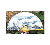 XIANGZI Grande Ventaglio Pieghevole Decorazione da Parete, Stile Giapponese, Grande Motivo A Onde Marine, Length 2.2X Height 1.1m