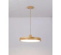 XIANHE LED lampadario Legno Rotondo Cucina sala da pranzo Dimmerabile con Telecomando, moderno Lampada a Sospensione Tavolo da Pranzo Plafoniera Design Regolabile Altezza per Camera da letto(50cm)