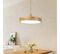 XIANHE LED lampadario Legno Rotondo Cucina sala da pranzo Dimmerabile con Telecomando, moderno Lampada a Sospensione Tavolo da Pranzo Plafoniera Design Regolabile Altezza per Camera da letto(40cm)