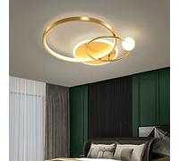XIANHE Plafoniera LED Soffitto Dimmerabile Soggiorno Lamp Moderno il giro 35W 3200LM Design con telecomando Lampada a Sospensione per Cucina Sala Pranzo Ufficio Scala Salotto Lampadari (52CM, oro)