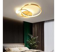 XIANHE Plafoniera LED Soffitto Dimmerabile Soggiorno Lamp Moderno il giro 35W 3200LM Design con telecomando Lampada a Sospensione per Cucina Sala Pranzo Ufficio Scala Salotto Lampadari (42CM, oro)