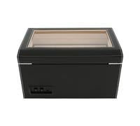 Xianikoho 4+6 Avvolgitori per Orologi di Lusso per Orologi Automatici Rotazione Automatica Watch Winder Scatola per Orologio per Uomo Donna Custodia in Pelle Scatola di Visualizzazione Regalo, Nero PU