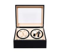 Xianikoho 4+6 Avvolgitori per Orologi di Lusso per Orologi Automatici Rotazione Automatica Watch Winder Scatola per Orologio per Uomo Donna Custodia in Pelle Scatola di Visualizzazione Regalo, nero
