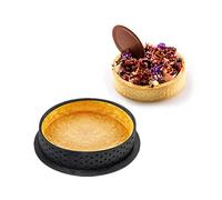 Xianlongy 12 Pezzi Anello Microforato, Resistente alle Alte Temperature 180°, Riutilizzabile per Crostata di Uova Rotonda, Forato Antiaderente Senza Odore