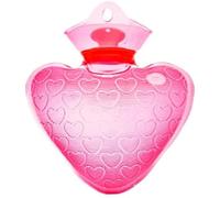 XIANMY Borsa dell'acqua calda trasparente riscaldante borsa dell'acqua calda scaldamani a forma di cuore 500 ml
