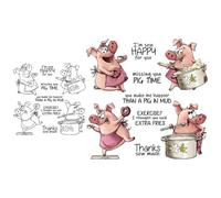 XIANMY Timbri trasparenti a forma di maiale in silicone trasparente con sigilli in rilievo per biglietti che fanno fai da te scrapbooking foto diario album decorazione sigillo