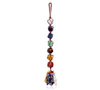 XIANNVXI 7 cristalli chakra da appendere ai cristalli curativi, regali chakra, cristalli martellati, pietre preziose, accessori da appendere all'auto, regali per streghe Reiki bohémien per donne