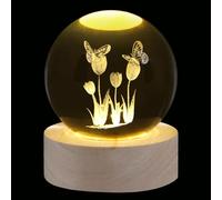 XIANNVXI Farfalla sfera di cristallo fermacarte farfalla regali per le donne tulipano fermacarte tulipano palla di vetro ufficio camera da letto scrivania decorazione mensola decorazione regali di