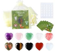 XIANNVXI Pietre magiche portafortuna a forma di cuore, per l'inizio della scuola, regalo per compleanno dei bambini, pietra del coraggio, comunione, piccoli regali colorati a forma di cuore, 10 pietre