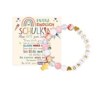 xianshi Regalo per l'inizio della scuola per ragazze, braccialetto con angelo custode, decorazione per l'inizio della scuola, portafortuna con biglietto di auguri, confezione regalo