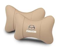XIANTENG 2 Pezzi Cuscino Cervicale per Mazda MX-5 IV (Nd) 2018-2024, Poggiatesta Ergonomico Pelle Traforata Cotone di Seta Morbido Supporto per Comfort di Guida,Beige