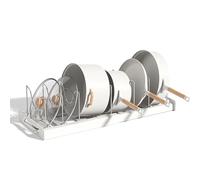 XIANTIAN Organizer espandibile per coperchio padelle, salvaspazio, per padelle, coperchi, taglieri, antracite, armadio da cucina (bianco)