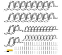 xianzhanEU 40 Pezzi Placca Occhiello Eye Piastra in Acciaio Inox, 40mm/60mm Gancio da Muro Piastra, con Cacciavite e 80 Viti, per Kayak Canoa, Kayak Canoe Rigging