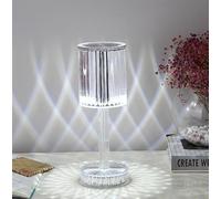 xiao Crystal Led Lamp, Crystal Diamond Table Lamp 3-Color Changing Touch Control Bedside Lamp with USB Cable Bedside Lamp (B)