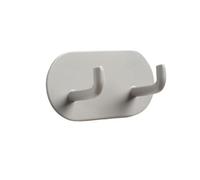 XIAO HAU - 10 ganci adesivi in ferro battuto, non c'è bisogno di forare, forte adesivo per ganci da cucina e bagno dietro le porte, ganci da parete (grigio, doppio gancio)