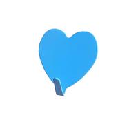 XIAO HAU 12 ganci adesivi a forma di cuore in acciaio inox a forma di cuore per ragazze decorazione pratica per la stanza delle ragazze (blu)
