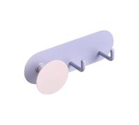 Xiao Hua 1 pezzo, adesivo forte, non c'è bisogno di forare, porta della cucina e del bagno, attaccato alla parete senza segni, gancio portante (rosa viola, tre ganci)