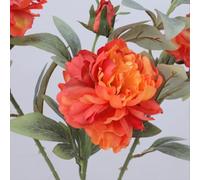 Xiao Hua 3pcs Orange Peonies Artificial Flowers, Fake flowers, Flores Artificiales Para, Wedding Decor