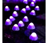 xiao Le luci solari del giardino del fungo per l'esterno, 5m 20LED solare Pathway luci all'aperto impermeabile per la recinzione con 8 modalità di illuminazione per (Violetta)