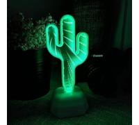 xiao Luce notturna a specchio 3D, Infinity Mirror Tunnel Light, Luce notturna a LED Specchio Luce a specchio 3D Tunnel Specchio Luce a specchio (Cactus 2color)