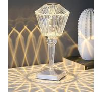 xiao Portable Crystal Table Lamp, 3-Color Touch Control Rechargeable, 3-Levels Brightness Room Decor, Crystal Bedside Night Light for Kids, Bedroom & Dining Room (C