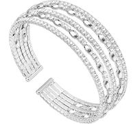 xiao Sparkly strass cristallo multistrato braccialetto braccialetto braccialetto fo - accessorio di moda per le donne donne ragazze ballo feste, evento speciale (Argento C)