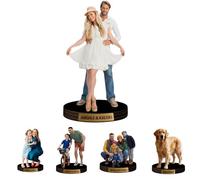 XIAO.Z Rendering fotorealistico personalizzato Cartoon Photo Style Desk Plaque Figurine, Cartone animato personalizzato ritratto cornice scultura scrivania segno decorazione regalo