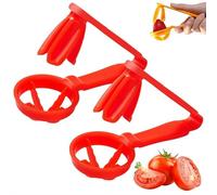 XIAOBAN Affettatrice per uva, strumento per tagliare uva, pomodoro e fragole, 4 pezzi, per decorare verdure, frutta, insalata, torte, gadget da cucina (2 pezzi, rosso)