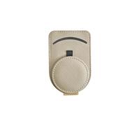 XIAOBINGFA 2 Pezzi Clip per Occhiali da Auto per Audi Q5 8R Q6 2009-2016 2023-2024, Magnetico in Pelle Porta Occhiali da Auto Supporto Magnetico per Occhiali da Visiera,Beige