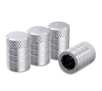 XIAOBINGFA 4 Pezzi Cappucci per Valvole in Alluminio Colore Alta qualità per Ford Puma I 2019-2024 -, Valvola a Prova di PerditaFoca Auto Pneumatici Accessori,Silver