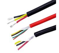 XIAOCLI Filo di Rame 22AWG Filo Guaina in Gomma siliconica Super Morbida 2 3 4 5 6 7 8 Nuclei Cavo di Alimentazione Flessibile Isolato ad Alta Temperatura(5 Cores,1M (Black)_22AWG(0.3MM2))