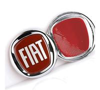 xiaodiao Set di Emblemi Elegante per Auto Compatibile con la Fiat Panda Mk3 2015-2025 - 12cm/9.5cm Anteriore, 9.5cm Posteriore - ABS Duraturo Placcato Argento - Fissaggio Flessibile: Adesivo o Fibbie