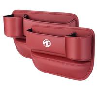 XIAOFEIDAFA 2 Pezzi Organizzatore per Fessure Sedile Auto per MG 3 4 5 6 7 HS ZS EHS, Scatola di Immagazzinaggio Laterale Tasca Portaoggetti Accessori Auto,Red