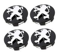 XIAOFEIDAFA 4 Pezzi Coprimozzo Centrale per Peugeot 3008 2017-2021 60mm, Copricerchi Tappi Mozzo Centrale Ruota con Accessori Lo Styling del Logo Dell'Auto,Black