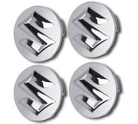 XIAOFEIDAFA 4 Pezzi Coprimozzo Centrale per Suzuki Swift 2005-2023 54mm, Copricerchi Tappi Mozzo Centrale Ruota con Accessori Lo Styling del Logo Dell'Auto,Silver