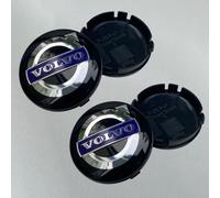 XIAOFEIDAFA 4 Pezzi Coprimozzo Centrale per Volvo XC-40 XC-60 XC-70 XC-90 ab 2023 64mm, Copricerchi Tappi Mozzo Centrale Ruota con Accessori Lo Styling del Logo Dell'Auto,Black C