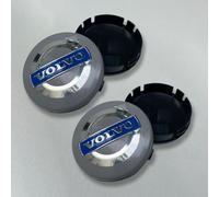 XIAOFEIDAFA 4 Pezzi Coprimozzo Centrale per Volvo XC-40 XC-60 XC-70 XC-90 ab 2023 64mm, Copricerchi Tappi Mozzo Centrale Ruota con Accessori Lo Styling del Logo Dell'Auto,Silver A